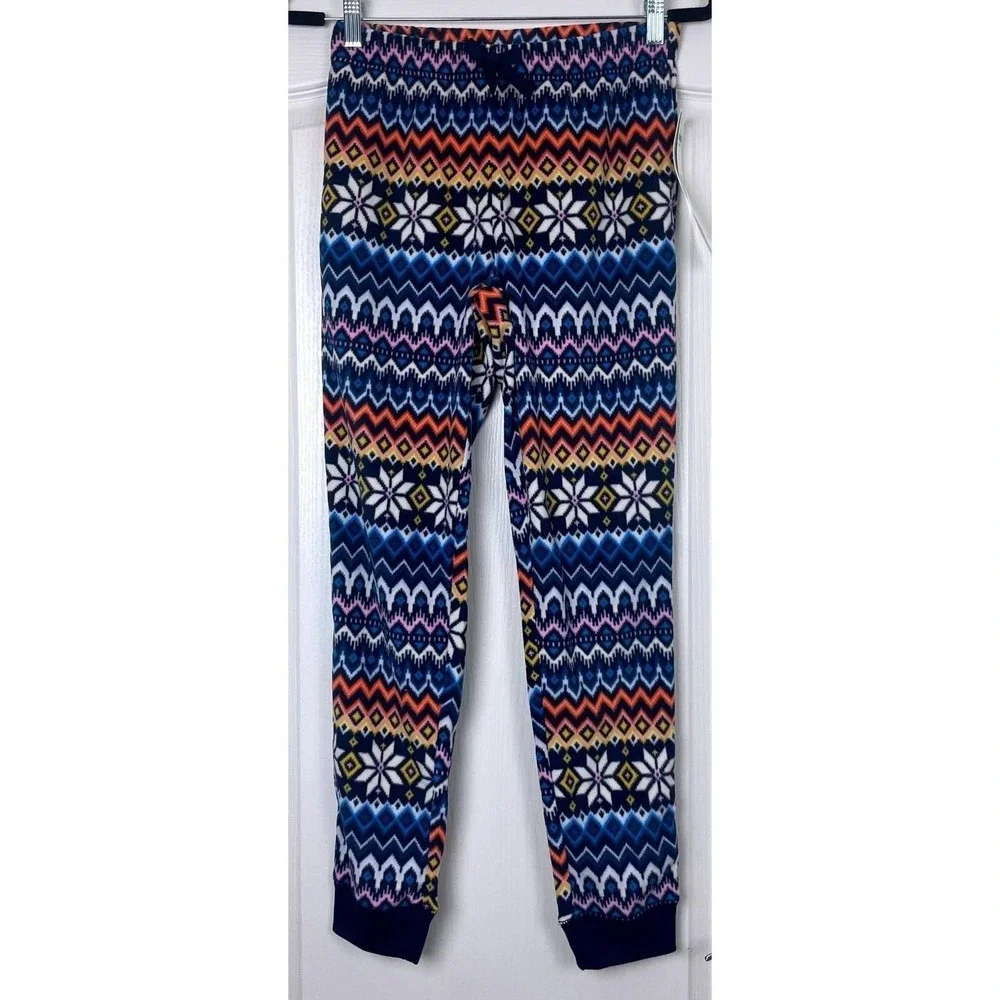 NWT Holiday Kids Pajamas PJs Old Navy Unisex Small 6-7 Fleece Pants Fair Isle
